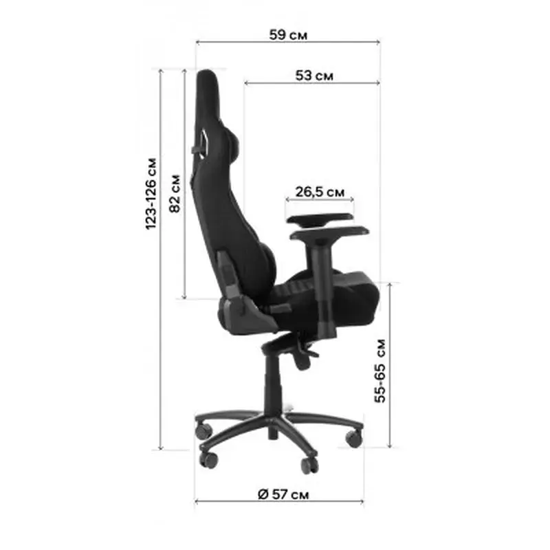 Крісло ігрове GT Racer X-0712 Shadow Black - фото 11