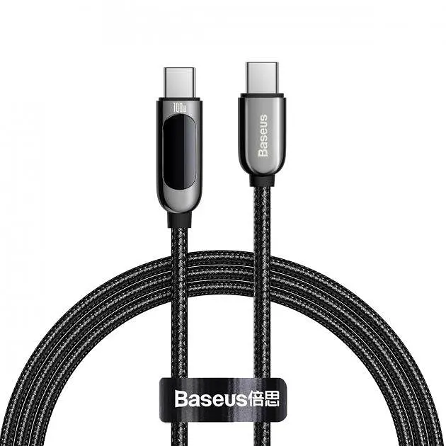 Кабель Baseus Display Fast Charging Data Cable Type-C to Type-C 100W 1m CATSK-B01 Black - фото 5