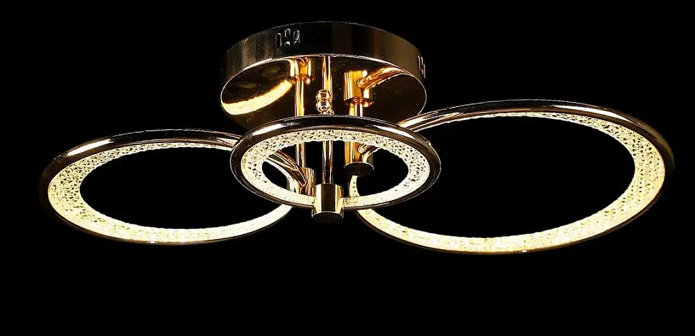 Люстра потолочная LED Splendid Ray LT98120/1+1+1, 120W, золото, белый, современный стиль с пультом, димер. - фото 3