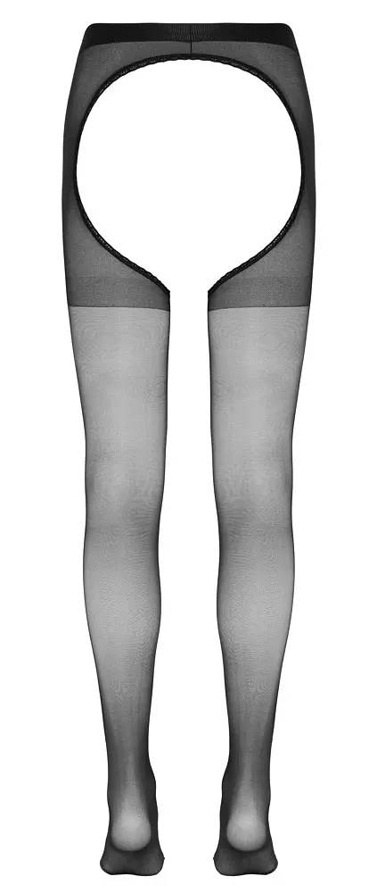 Колготки Cottelli Collection Strumpfhose Ouvert Crotchless Tights L/XL черный - фото 6