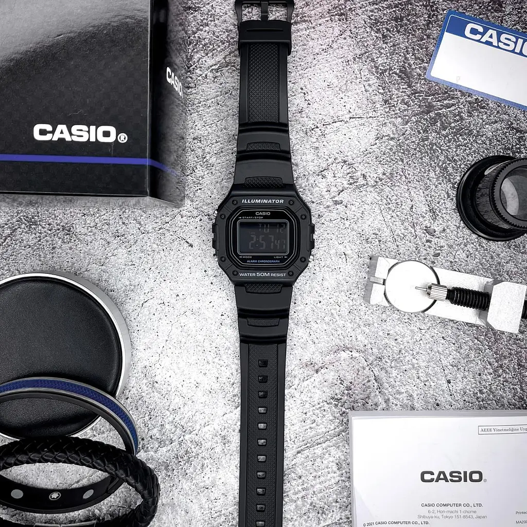 Чоловічий годинник Casio W-218H-1B Чорний ( AT1141-0123 ) - фото 2
