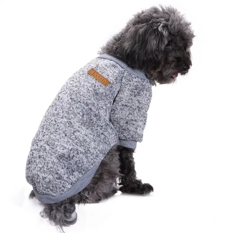 Кофта для собак та котів EcoToys Grey XS ряба сіра A: 20 см B: 31 см C: 19 см 7074 - фото 4