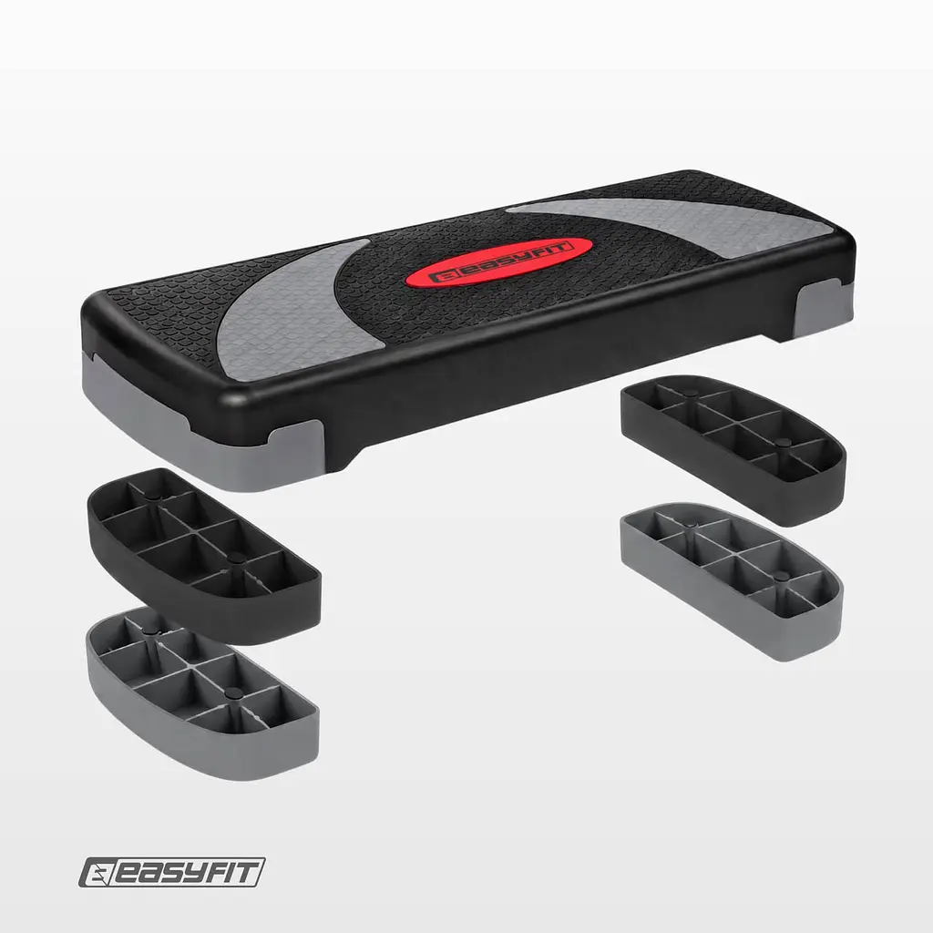 Степ-платформа EasyFit Step-B 3-ступінчаста чорно-сіра  - фото 3