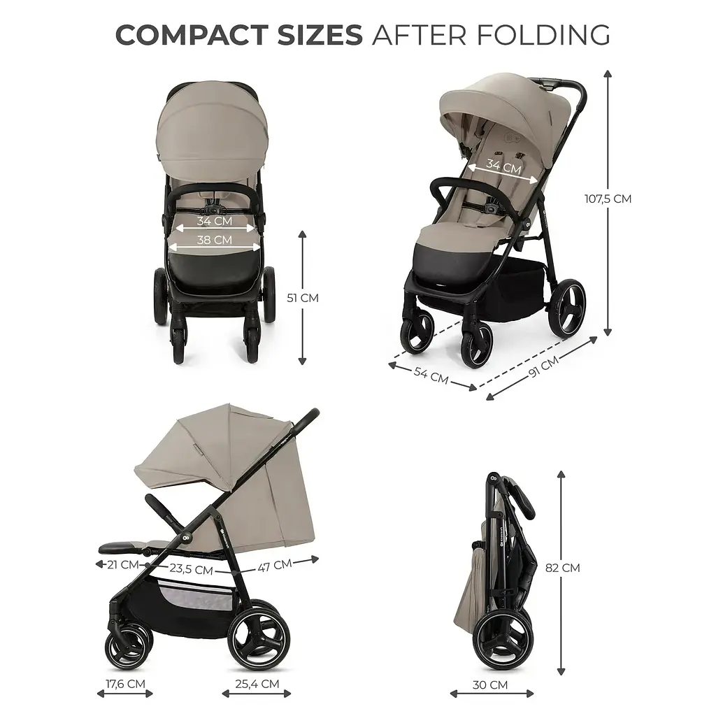 Прогулянкова коляска Kinderkraft Trig 3 Stone Beige (KSTRIG03BEG0000) - фото 8