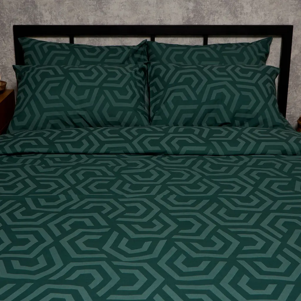 Комплект постільної білизни Moon&Star Бязь Gold Люкс Emerald Maze євро 200х220 наволочки 4х50х70 - фото 3