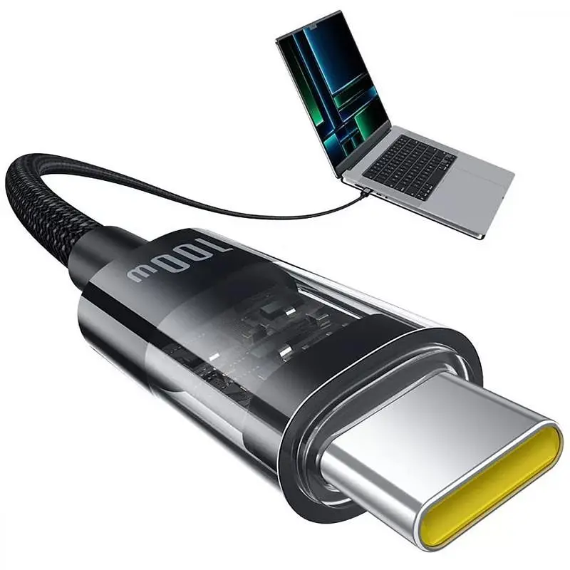 Дата кабель Baseus Gem Fast Charging Type-C to Type-C 100W (1m) (P10373000111) Cluster Black - фото 4