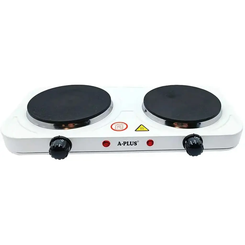 Плита двоконфоркова дискова кухонна A-Plus 2104 настільна переносна 2000 Вт Білий - фото 3