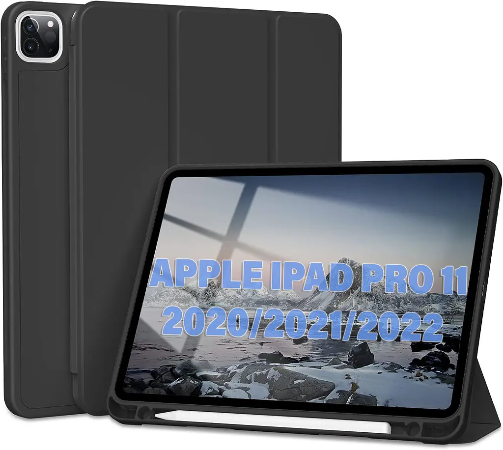 Чехол-книжка BeCover Tri Fold Soft TPU с креплением Apple Pencil для Apple iPad Pro 11 2020/2021/2022 Black (711109) - фото 2