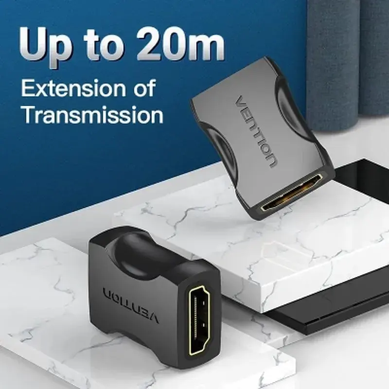 Перехідник HDMI F to HDMI F black Vention (AIRB0) - фото 2