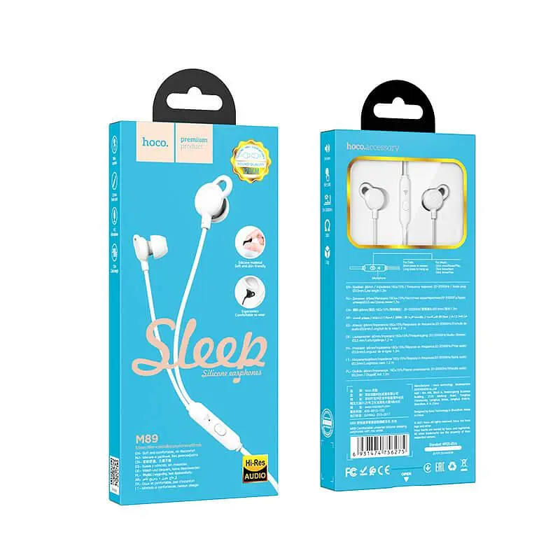 Навушники Hoco Comfortable universal silicone sleeping earphones with mic M89 - фото 4