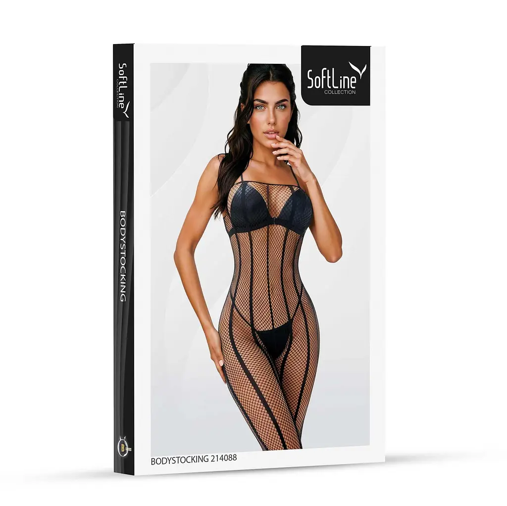 Бодістокінг чорний SoftLine з геометричним візерунком - фото 3