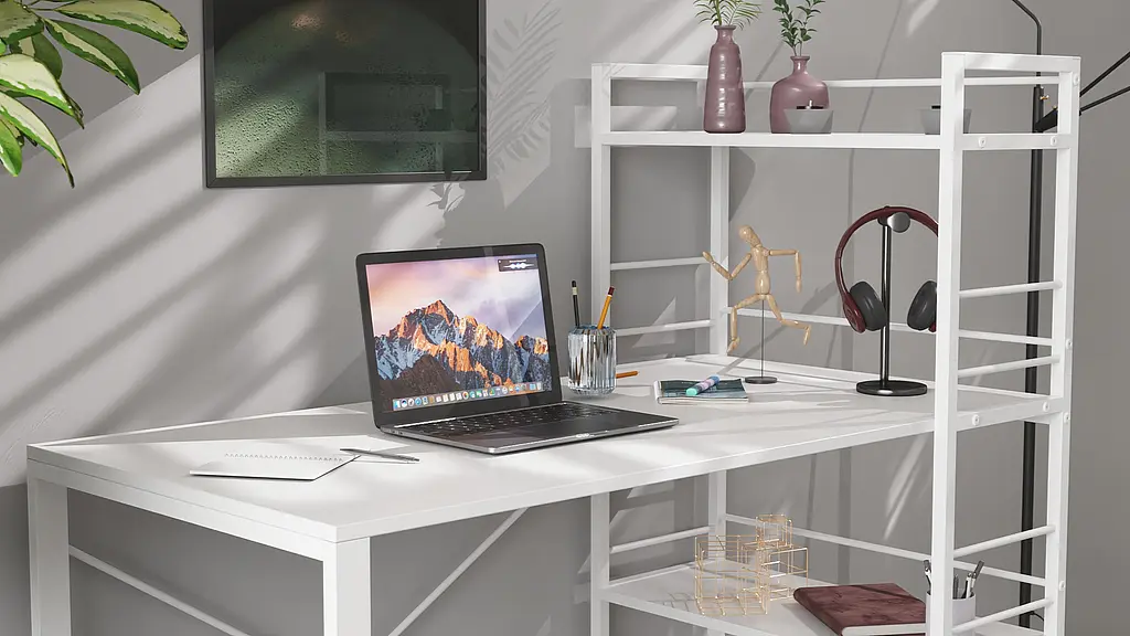 Письмовий стіл Ferrum-decor Серії Конект з етажеркою 75x120x60 білий ДСП Біле 16мм (FRD-104225) - фото 7