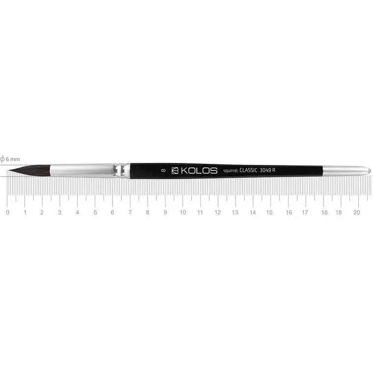 Кисть белка круглая Classic 3049R №8 короткая ручка Kolos - фото 1