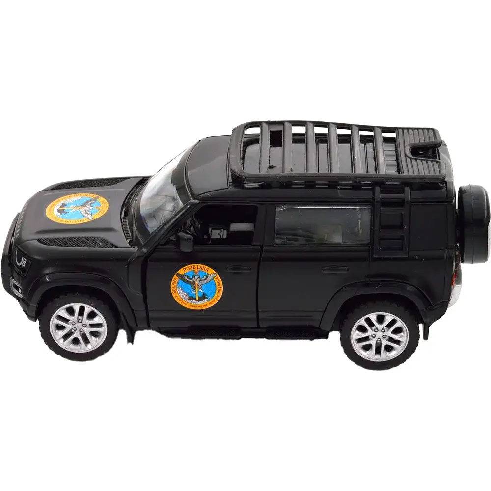 Машинка TechnoDrive серії Шеврони Героїв LAND ROVER DEFENDER 110 "ГУР МО" - фото 2