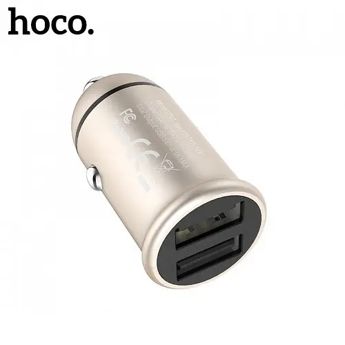 Адаптер автомобильный Hoco z30 Easy route metal mini азу авто зарядное на 2USB 3.1A черный - фото 2