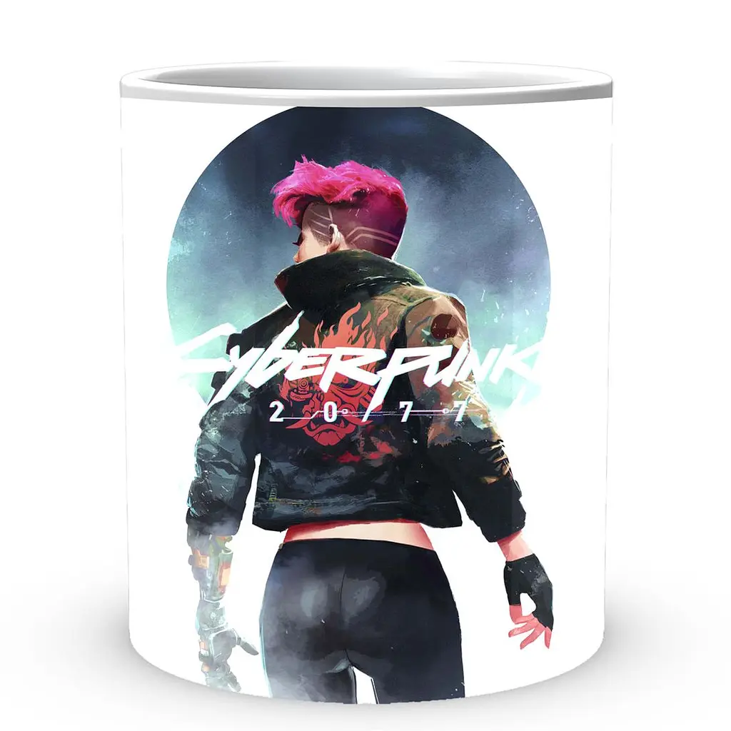 Кухоль GeekLand Cyberpunk 2077 Кіберпанк 2077 вигляд зі спини CY 02.588 330 мл білий - фото 3