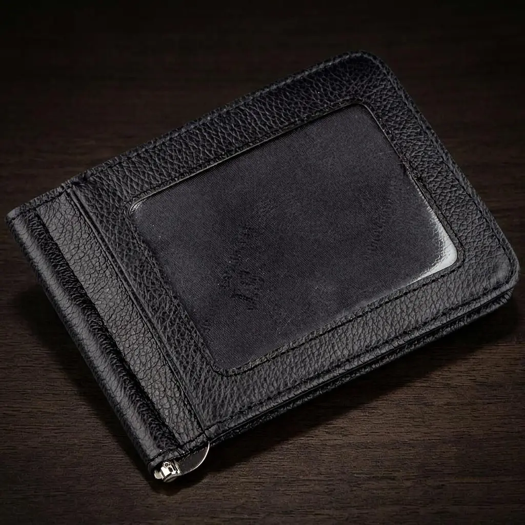 Шкіряний чоловічий затискач на магніті ST Leather 18937 чорний - фото 11
