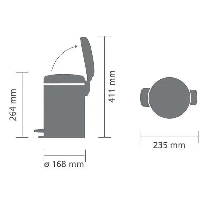 Відро для сміття Brabantia Pedal Bin біле 3 л (112126) - фото 4