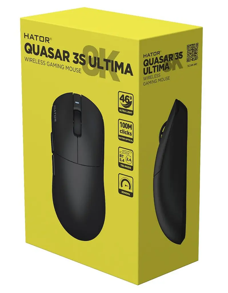 Миша HATOR Quasar 3S Ultima 8K Wireless Black (HTM660) - фото 6