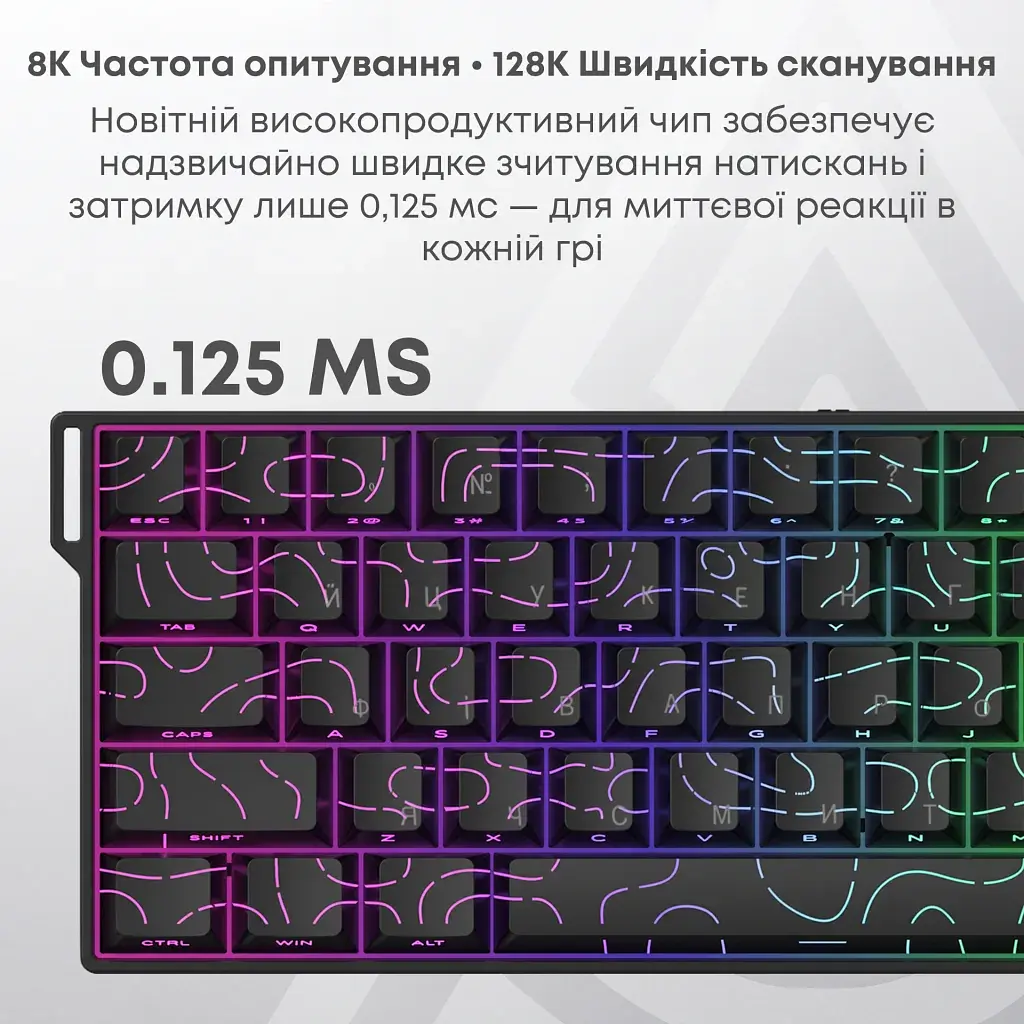 Клавіатура Ajazz AK680 V2 Ice Island Magnetic Switch USB UA White (AK680-V2-I-S-W) - фото 7