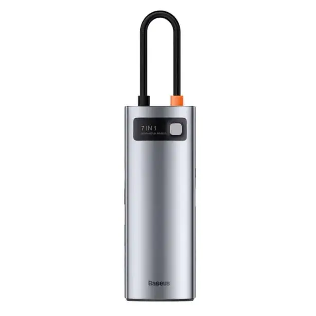 USB-хаб Baseus Metal Gleam Series 7-Port (Type-C to HDXiaomi4K@60Hz*1+USB3.0*3+PD*1+SD/TF*1) B00030708811-00 Grey - фото 3