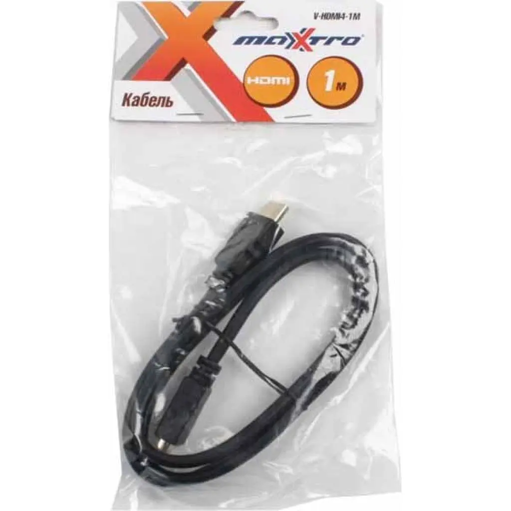 Кабель мультимедійний HDMI to HDMI 1.0m Maxxter (V-HDMI4-1M) - фото 2