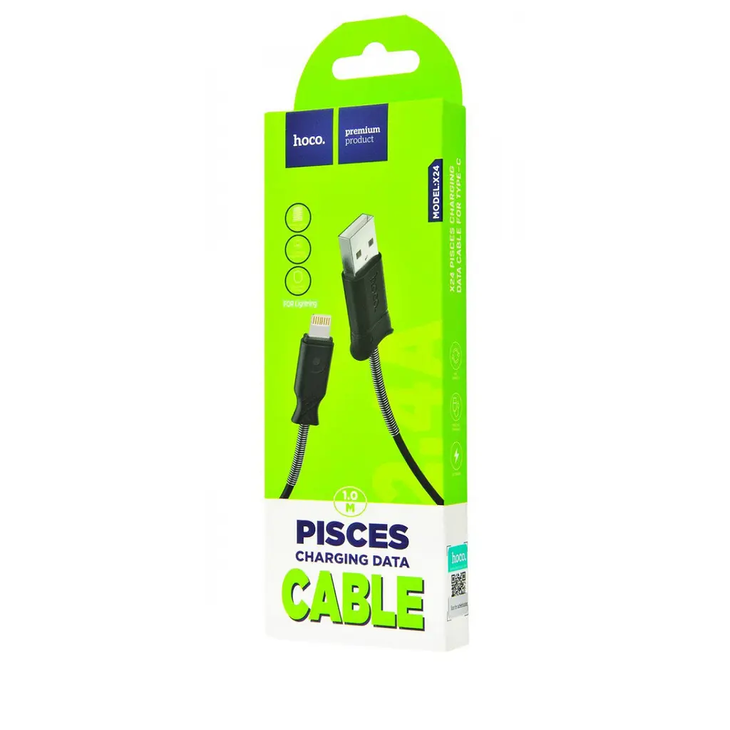 Кабель Hoco X24 Pisces charging data cable for Чорний Lightning - фото 2