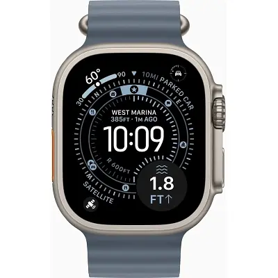 Смарт-годинник Apple Watch Ultra 3 GPS + Cellular 49mm Natural Titanium Case with Anchor Blue Ocean Band (MEWH4QP/A) - фото 5