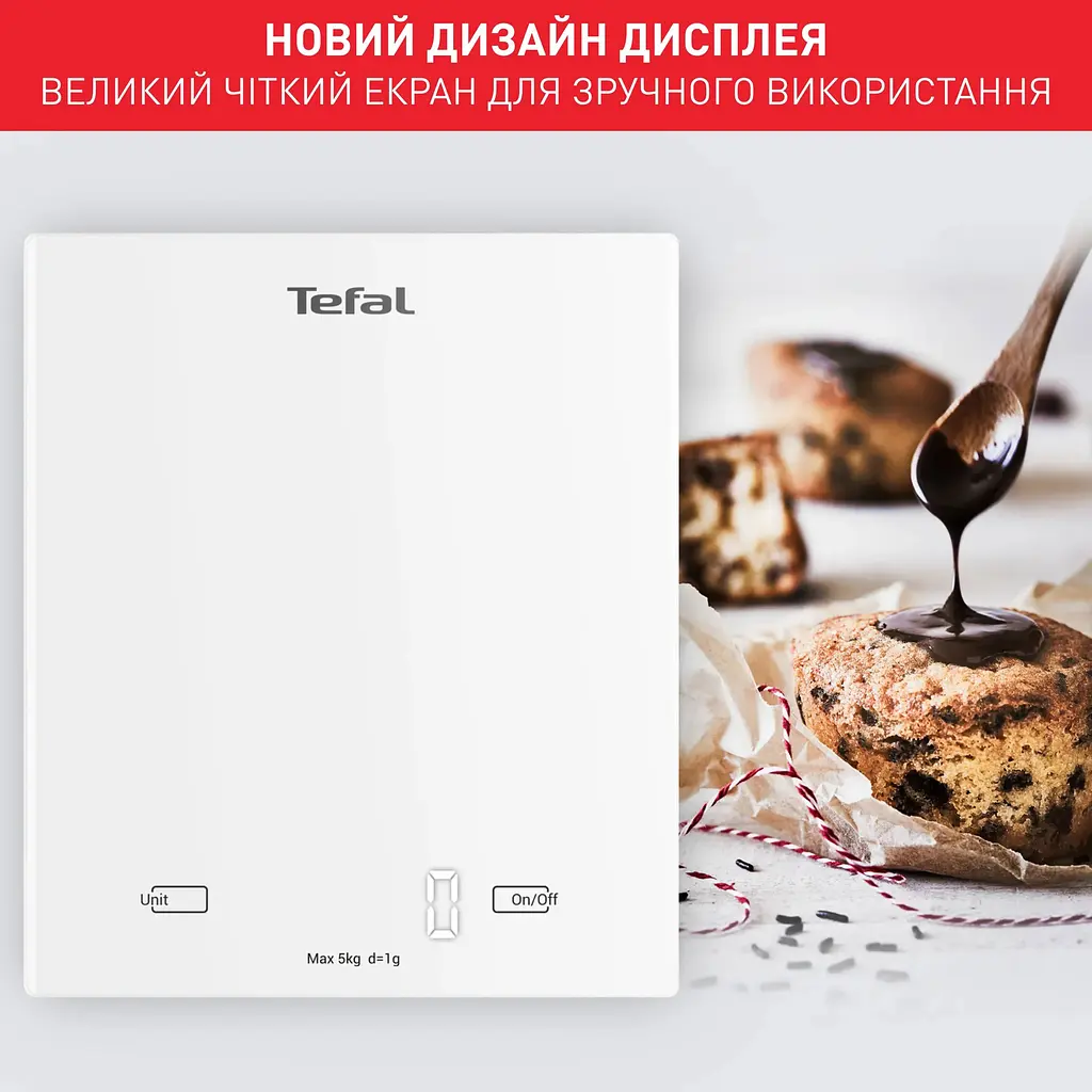 Ваги кухонні Tefal Essential білий 5 кг (BC5504V0) - фото 3