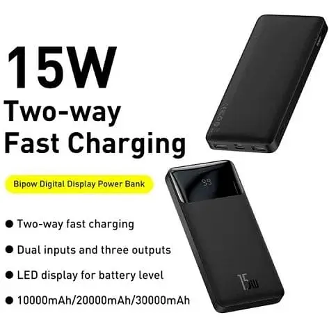 УМБ Baseus Bipow Digital Display Power bank 20000mAh 15W (PPDML-J01) черная - фото 9