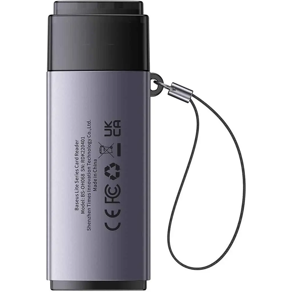 Кардрідер Baseus Lite Series USB-A to SD/TF Grey (WKQX060013) [168990] - фото 2