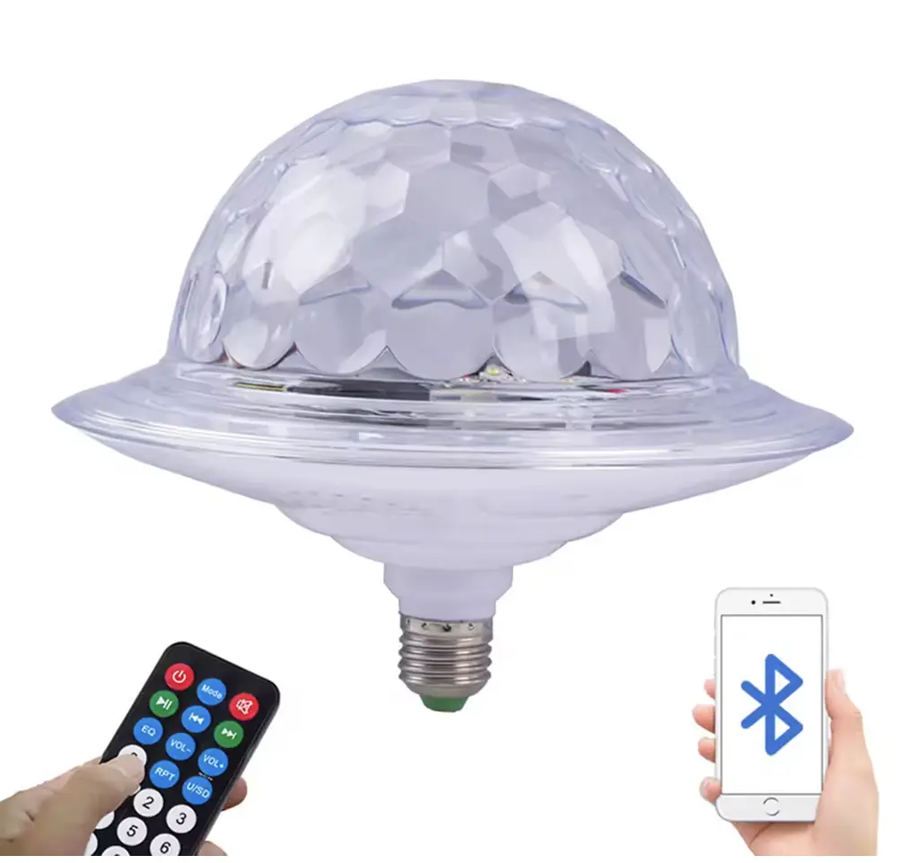 Світлодіодна обертаюча лампа RD-7202 з Bluetooth для вечірок ∙ Диско-куля з динаміком у патрон RD-7202 - фото 4