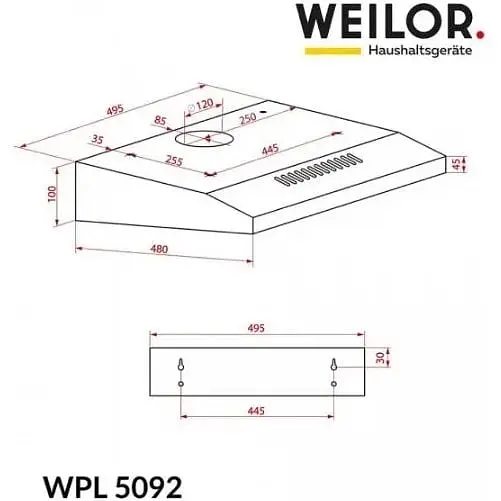 Вытяжка Weilor WPL 5092 FBL - фото 8