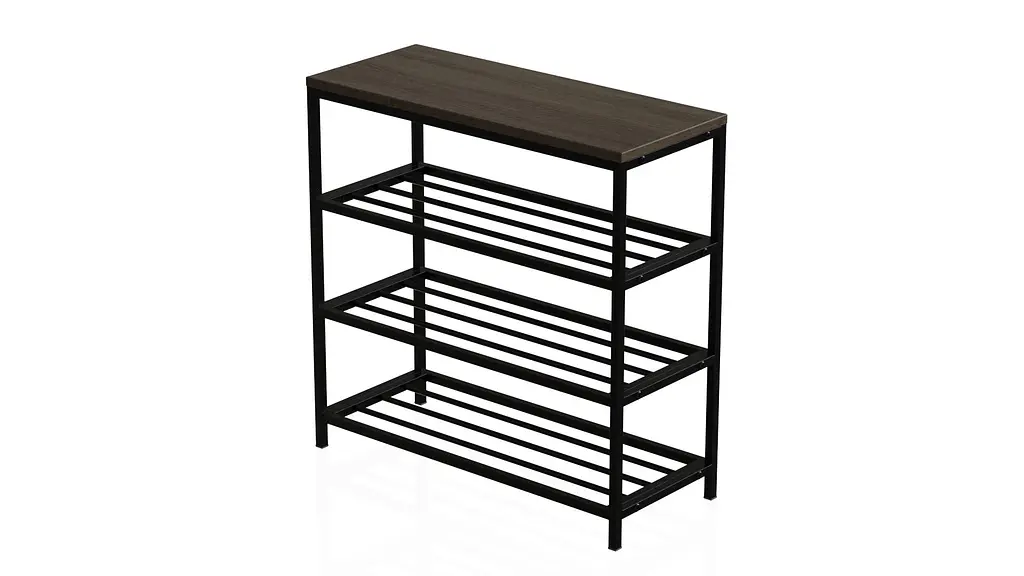 Полиця для взуття Слайм 3 Ferrum-decor 635x630x260 Чорний метал ДСП Дуб Сонома Трюфель 16 мм (FRD-105159) - фото 8