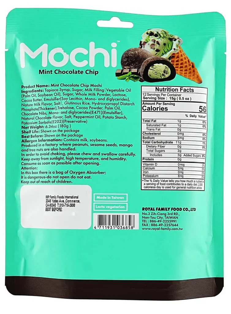 Моті Royal Family Mochi Mint Chocolate Chip 180г - фото 7