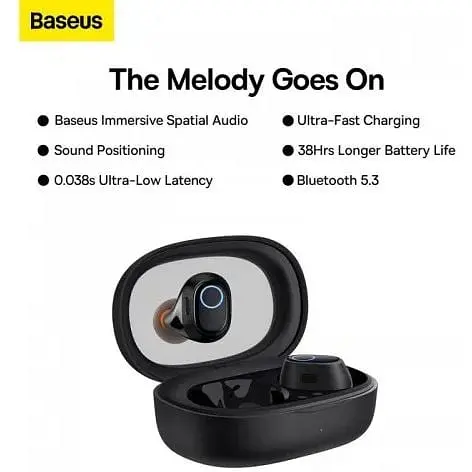 Наушники беспроводные Baseus Bowie WM03 BT 5.3 черные NGTW330401 - фото 8