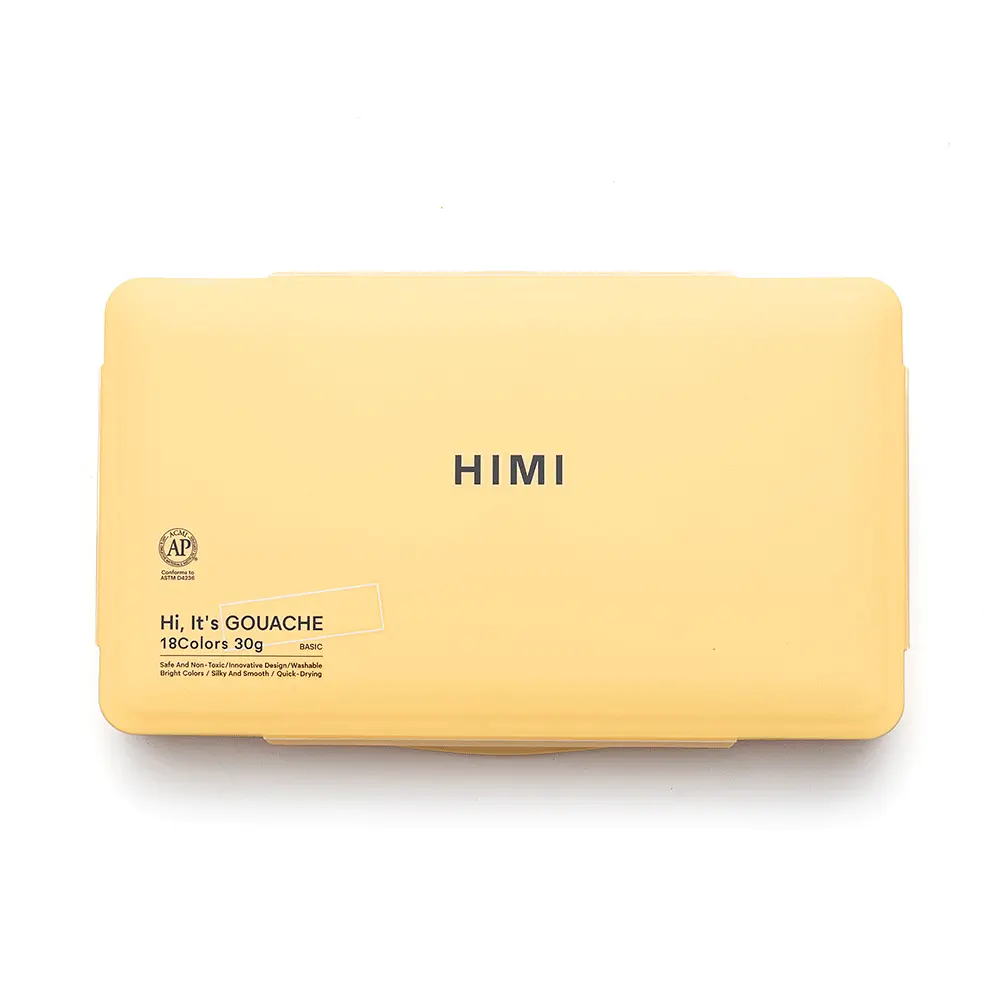 Набір гуашевих фарб Jelly Cup 18×30 мл жовтий пластиковий пенал HIMI - фото 8