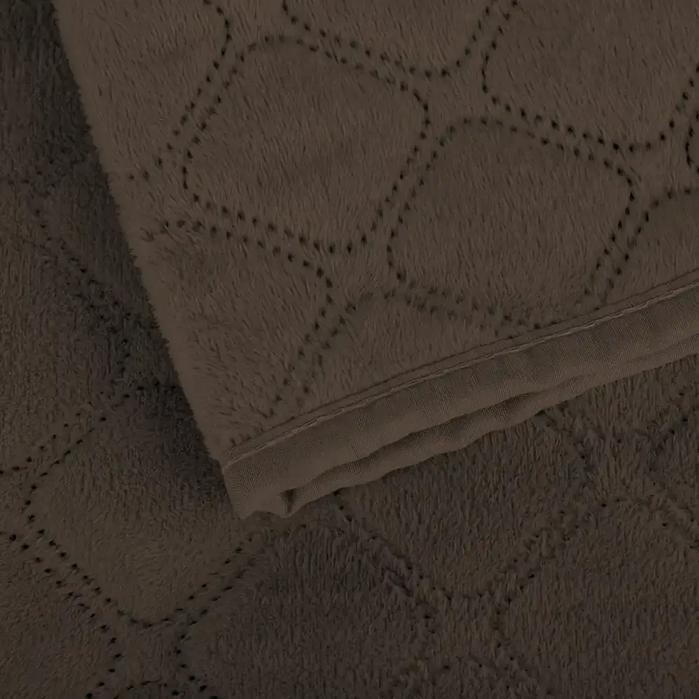 Покривало ТЕП велюрове Velour 150x210 см коричневе Ромб круглий - фото 6