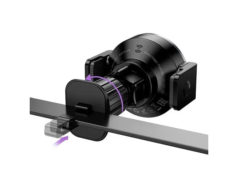 Автомобільний тримач для смартфона Hoco HW35 Qi 15W Black - фото 4