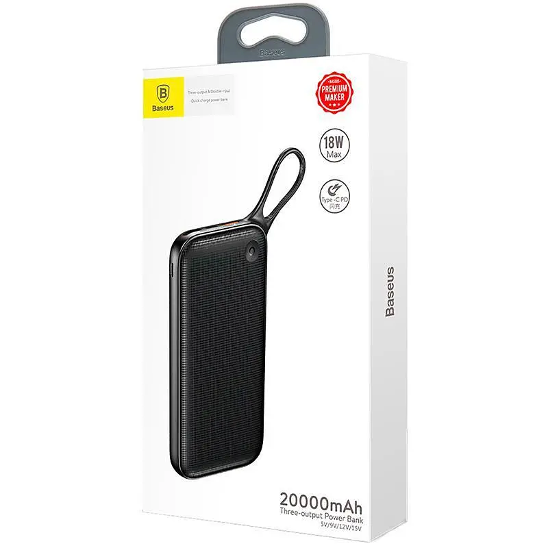 Портативна батарея Powerbank Baseus Powerful PD+QC3.0 20000 mAh PPKC-A01 Black - фото 3