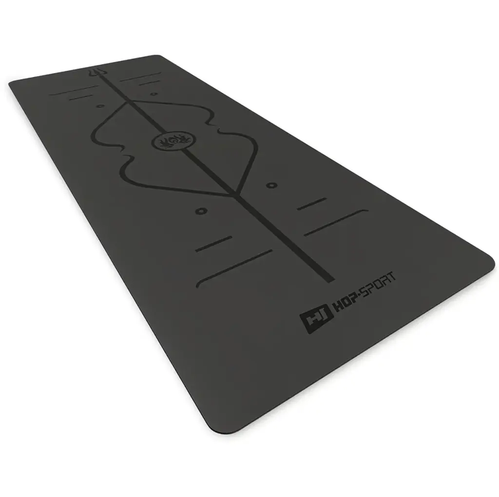 Йога-мат Hop-Sport PU 0,5см 183 x 68см HS-P005GM чорний - фото 3