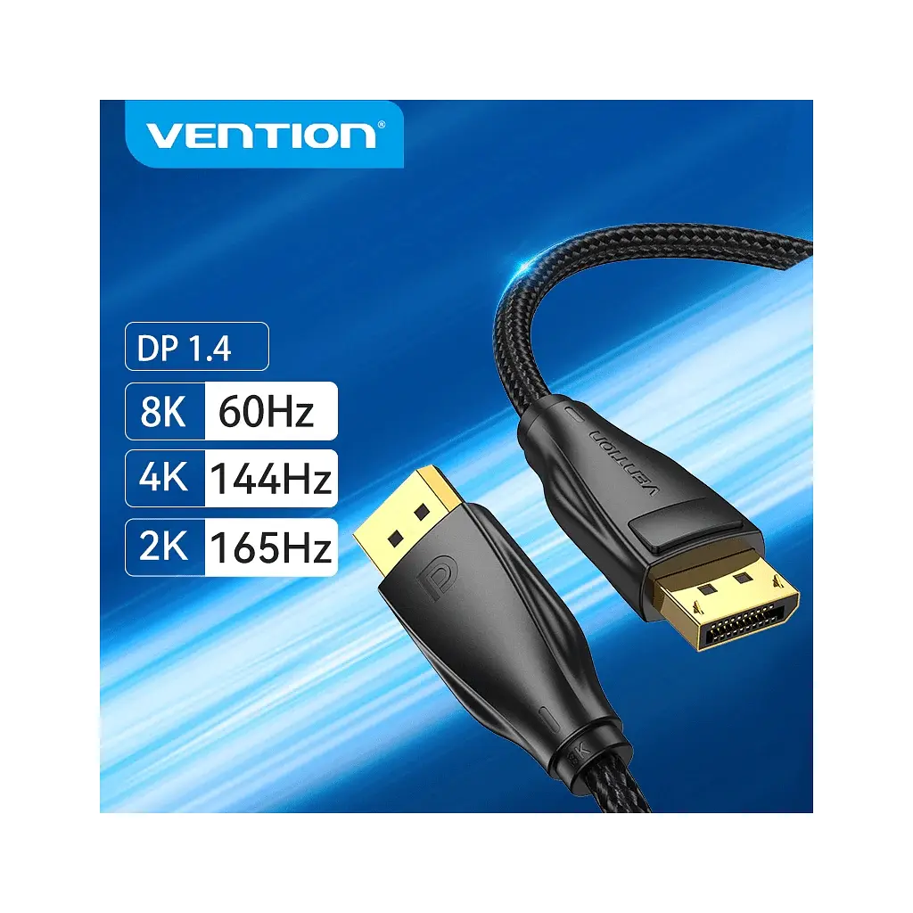 Кабель мультимедійний DisplayPort M to DisplayPort M 1.5m 8K60Hz black Vention (HCCBG) - фото 3