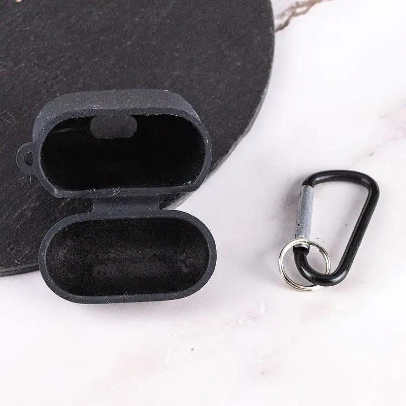 Силиконовый футляр с микрофиброй для наушников Airpods 1/2 Черный / Black - фото 5
