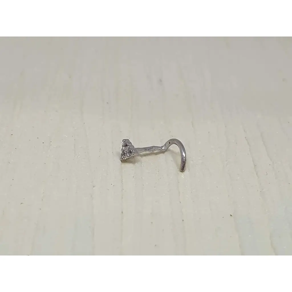 Срібна сережка-пірсинг Астор в ніс з фіанітами. 818-2442Р - фото 2
