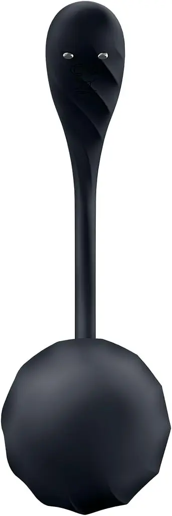 Смарт-віброяйце Satisfyer Ribbed Petal Connect App Black, керування зі смартфона, пульт ДК - фото 4