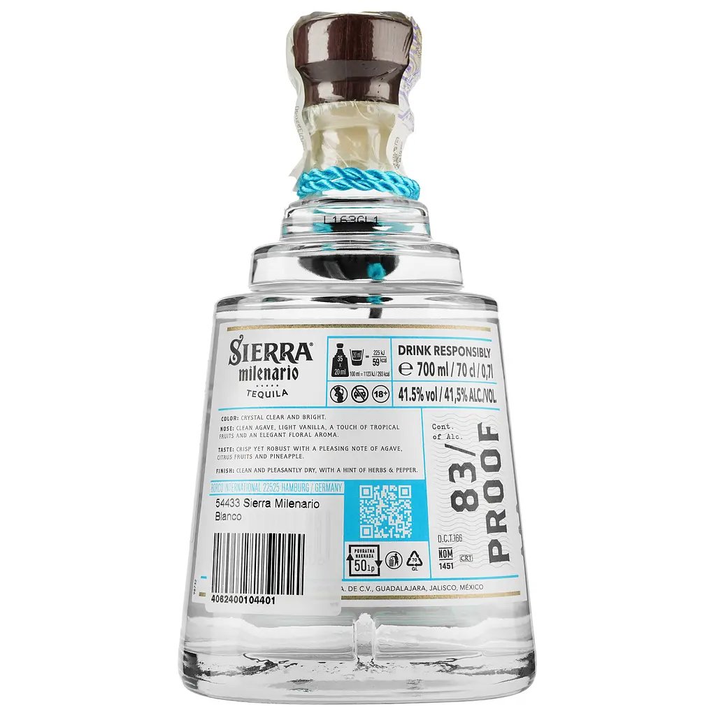 Текіла Sierra Milenario Blanco 100% Agave, 41,5%, 0,7 л - фото 4