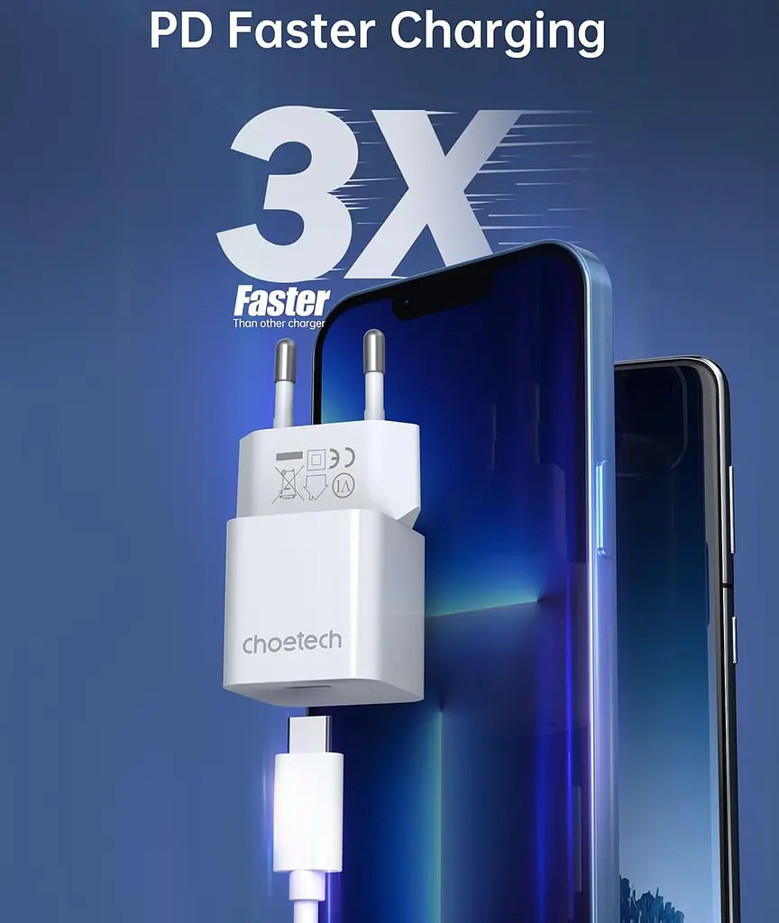Зарядний пристрій Choetech PD5010-EU-WH USB-С (PD5010-EU-WH) - фото 6