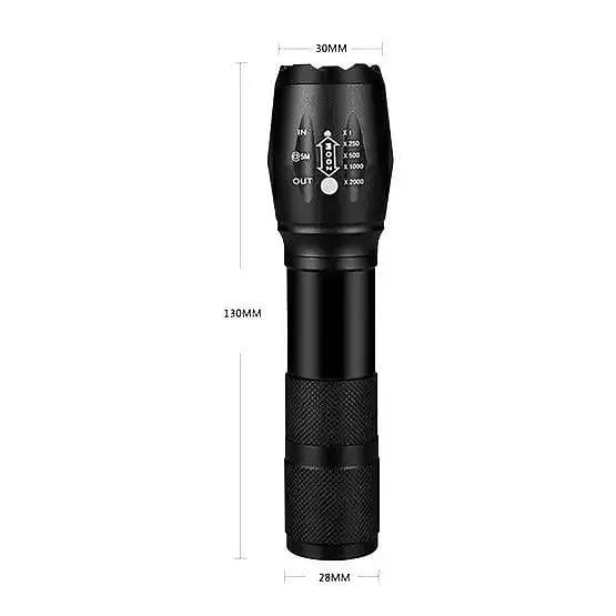 Ліхтарик багатофункціональний ручний X-BALOG BL-1831-T6 220В та 12В з оптичним збільшенням Чорний  - фото 4