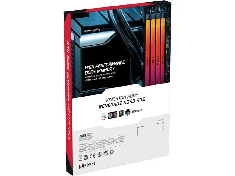 Пам'ять для настільних комп'ютерів Kingston FURY 32 GB DDR5 6400 MHz Renegade Silver/Black RGB (KF564C32RSA-32) - фото 5