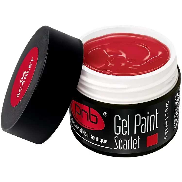 Гель-фарба PNB UV/LED Gel Paint Scarlet PNB 04 скарлет 5 мл - фото 1